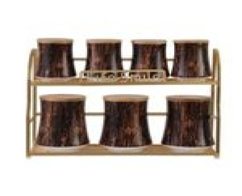 7 Piece Ceramic Sugar Bowl Coffee Tea Canister Storage Containers - Brown. Life Smile