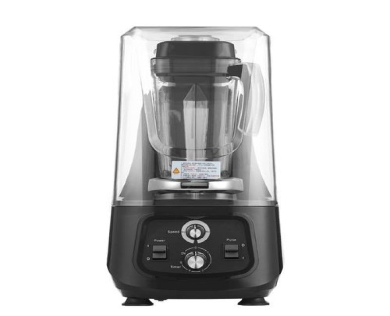 Commercial Ice Crusher Sound Proof Smoothie Blender Juicer With Timer Belt- Black