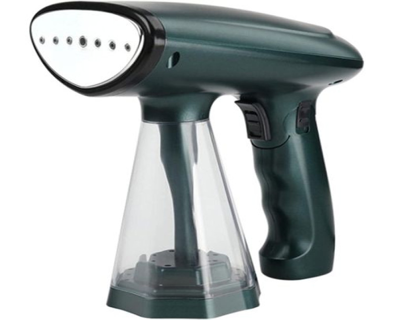 Mini Portable Handheld Garment Streamer Iron Big Water Tank Foldable Handy Sterilization Travel Steam Iron- Green RAF