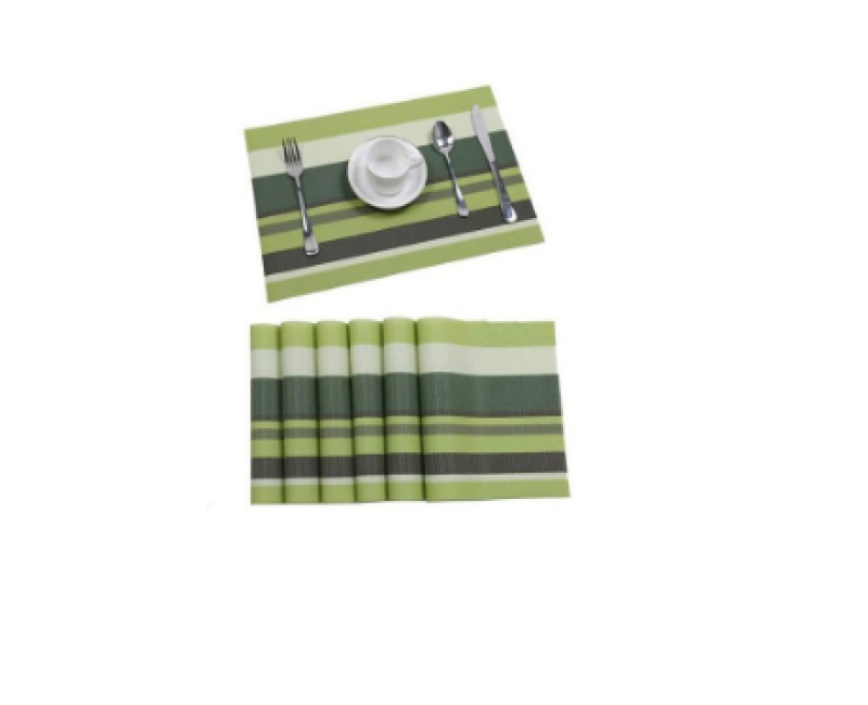 6 Pcs Table Mats With a Runner - Green