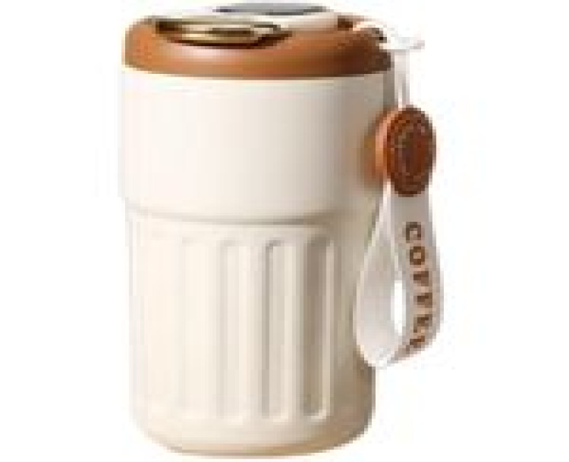 Temperature Display Coffee Thermos Vacuum Insulation Cup with Rope Handle for Home Parties Travel Sports - Multicolor