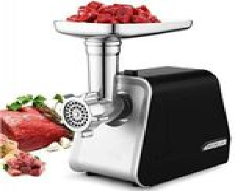 Meat Grinder With 3 Metal Cutting Plates- Black. Dsp