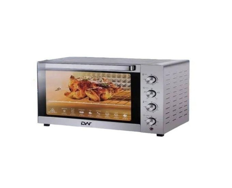 65 Litres Digital Pad Electric Oven Toaster Cooker Grill Rotisserie Double Glass - Silver Digiwave