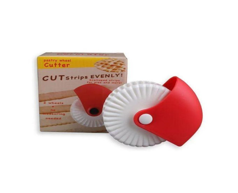 Pastry Decorative Dough Pizza Cake Pie Cutting Wheel Roller -Red.