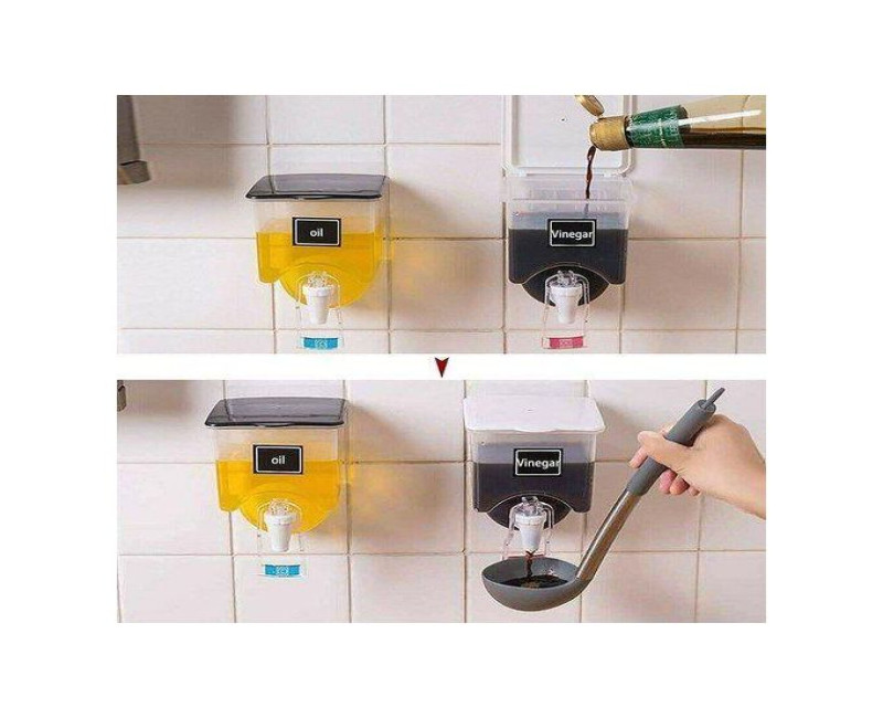 Wall Mounted Oil Sauce Vinegar Seasoning Storage Bottle Dispenser- Multi-colors.