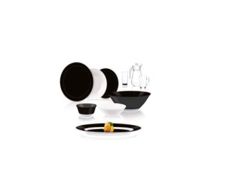 Black & White Plates Dinner Set (46 pcs) - Multi-colour. Luminarc