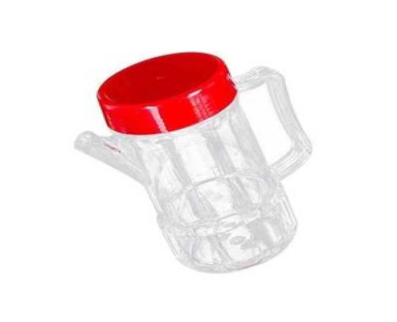 450ml Acrylic Oil Dispenser Honey Pot Vinegar Sauce Bottle For Barbecue- Red.
