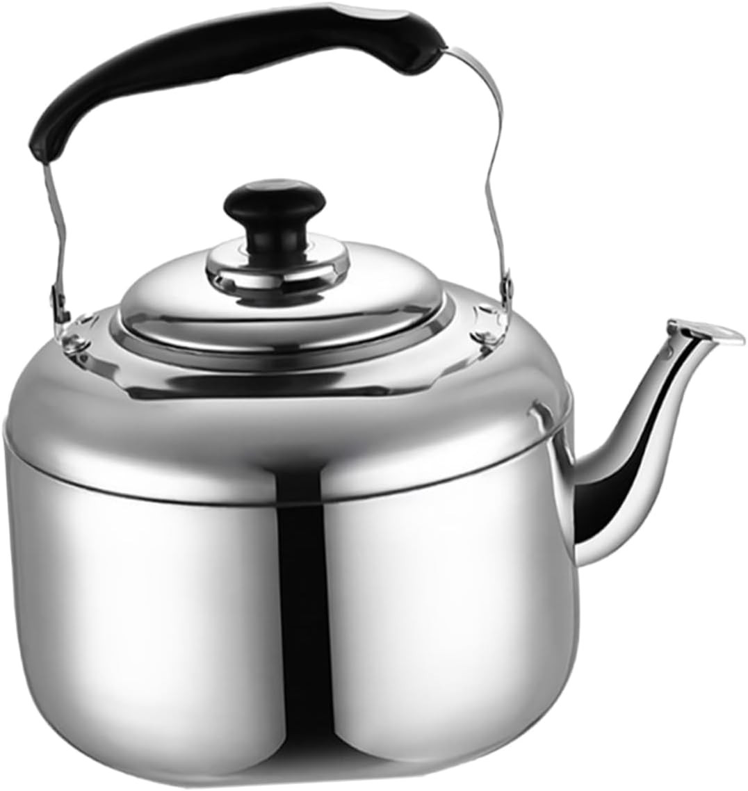 4L Stainless Steel Whistling Water Boiling Kettle - Silver