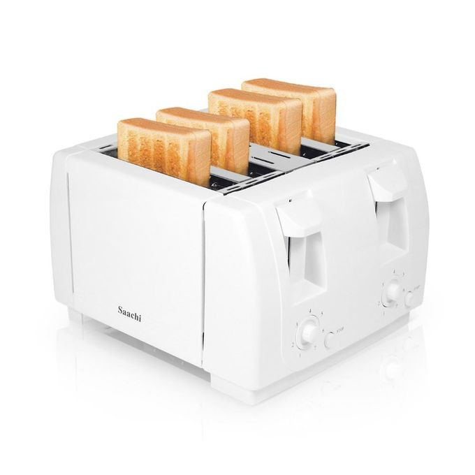 4 Slice Electric Bread Toaster - White. Saachi