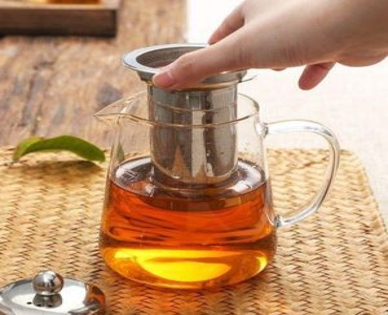 350ml Glass Kettle Teapot With Strainer Filter Infuser-Colorless
