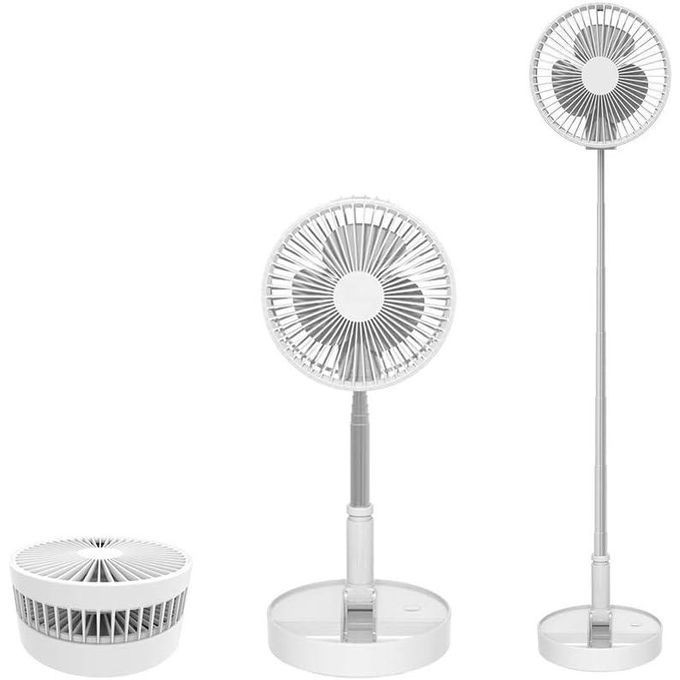 Foldable Rechargeable Cooling Fan - White