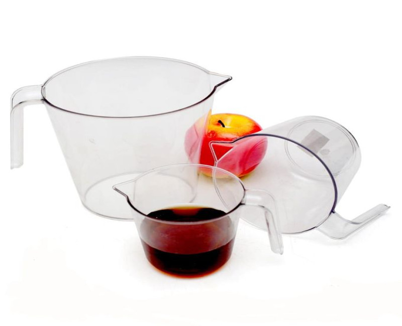 3Pieces Of Melamine Transparent Measuring Cups Containers With Handle For Baking With Measurement Marks- Clear