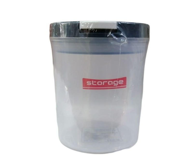 900ml Round Plastic Transparent Storage Box Tin Containers Organizer - Clear.