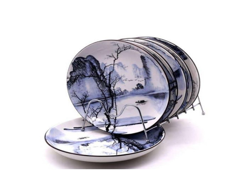 6 Pieces Of Food Deep Cloud Design Dinner Plates - Multicolor.