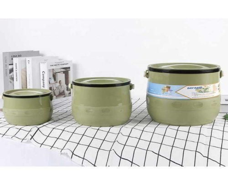 3 Pc Insulated Lunch Box Food Warmer Jar Storage Container- Multi-colours. Daydays