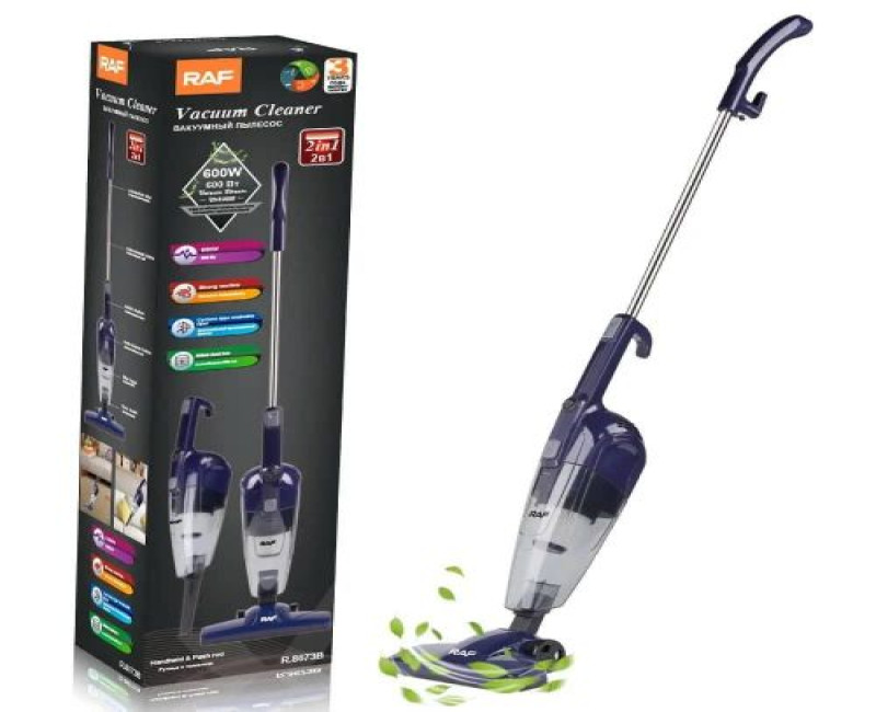 RAF 2-in-1 Vacuum Cleaner with 4-Meter Power Cable R.8673B, 0.5L Capacity-600W- Multicolor