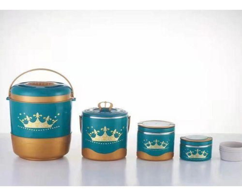 4 Pc Insulated Hot Pot Dishes Food Warmer Container -Multi-colour.