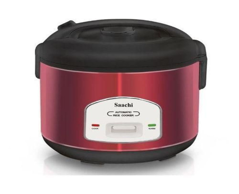 2.8 litres Electric Rice Cooker With Steamer Saucepan- Red. Saachi