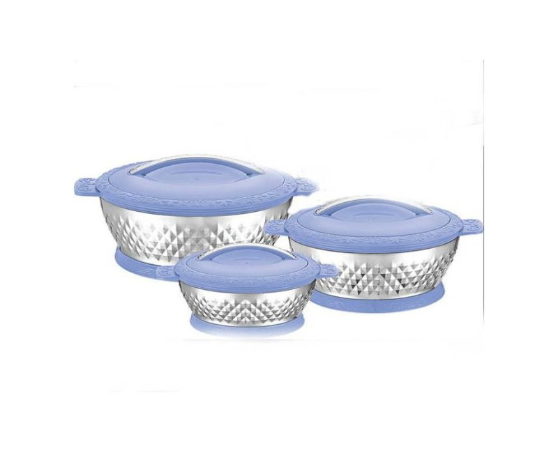 3 Pcs Insulated Hot Pot Dishes Food Warmer Casseroles -Multi-colour.