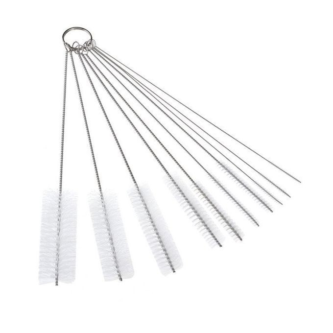 10PCS Nylon Cleaning Brushes - Nylon Cleaning Brush Set Test Tube Bottle Straw Washing Cleaner Bristle Kit- White.
