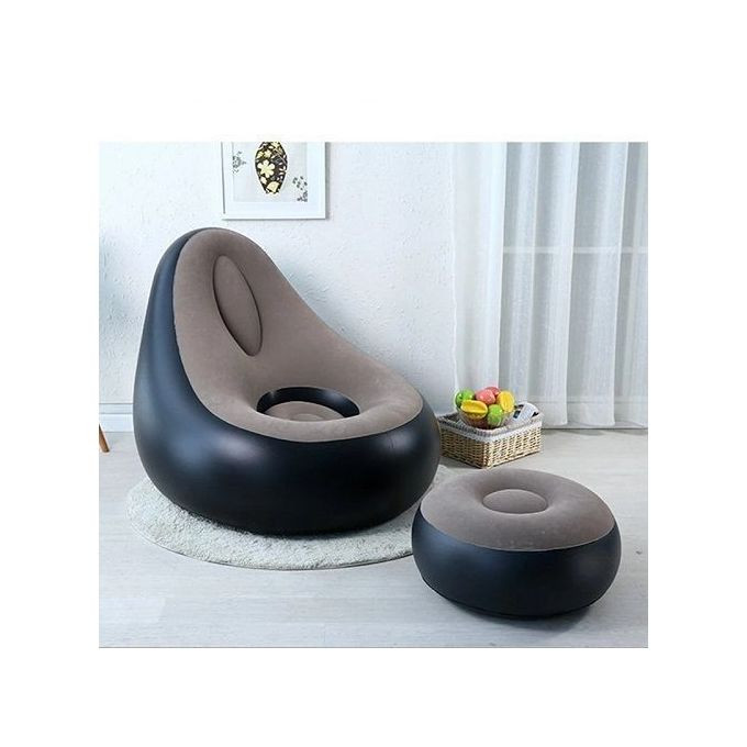 Inflatable Footrest Sofa - Black, Grey 1045133 - Generic