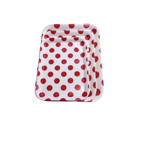 3 Pieces Melamine Trays -Multicolour