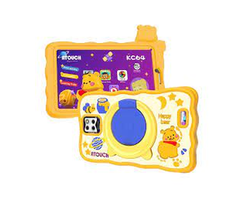 KC64 Smart Kids Tablet 7" Wi-Fi Dual SIM, 2GB RAM, 32GB ROM, 360° Rotating Stand, Silicone Case + Gift Bag, Bluetooth, 3000mAh Battery – Multicolor Educational Tablet