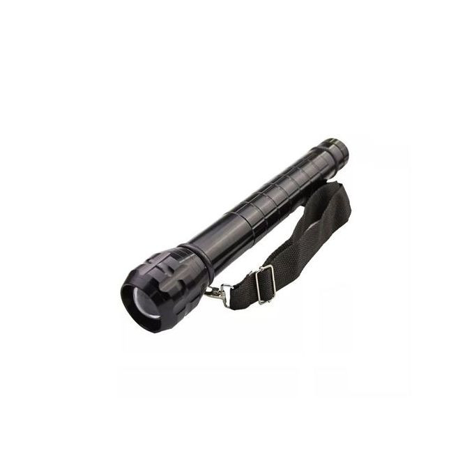 Zoom LED Flashlight Super Bright Torch Lamp Telescopic Zoom Flashlight - Black