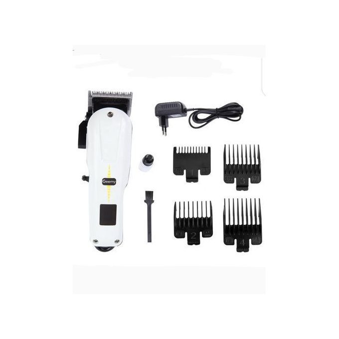 Professional Geemy Rechargable Clipper Shaving Machine - White