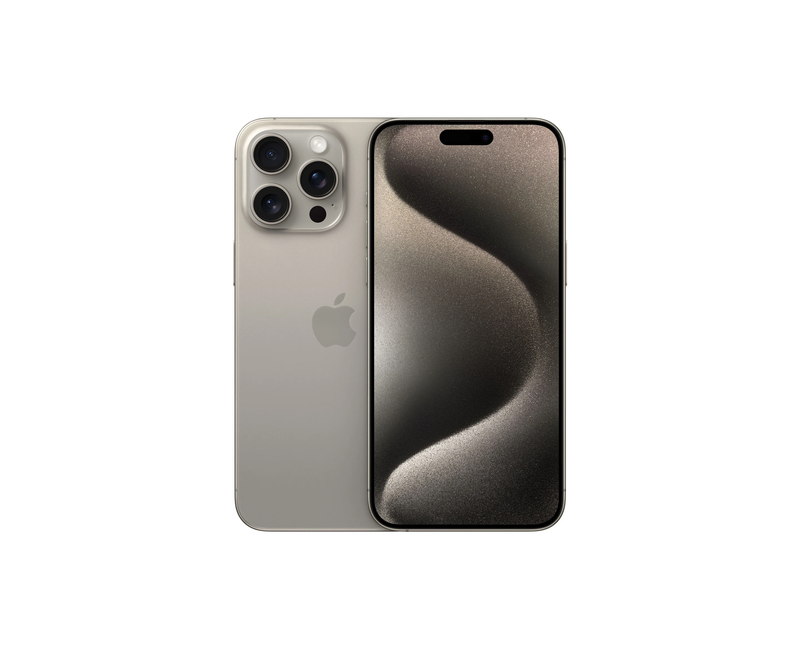 Apple iPhone 15 Pro Max 1TB - 6.7" Super Retina XDR, A17 Pro Chip, 48MP Pro Camera, Titanium Design, 5G, USB-C, iOS 17, Action Button, Natural Titanium