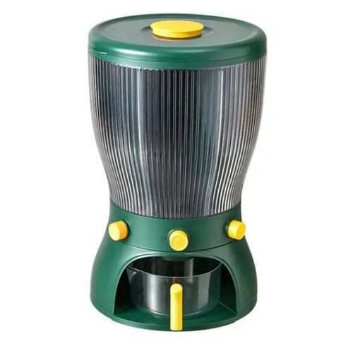 Cereal Food Rice Dispenser with Cup, Kitchen Storage Organizer Grain Dispenser, 360° Rotating Dry Food Dispenser Countertop for Rice, Beans, Oats, Barley, Corn-Transparent