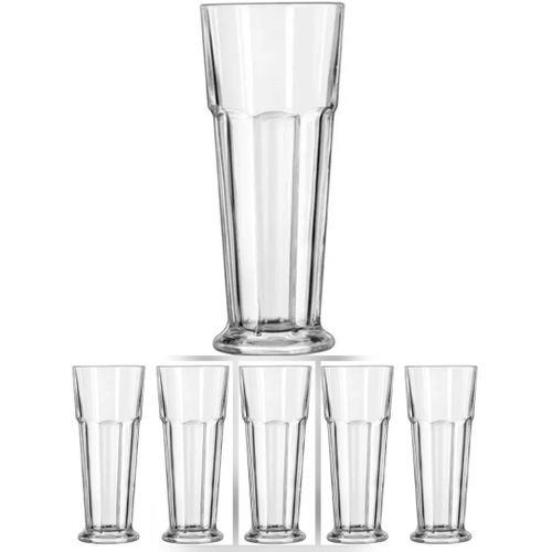 6 Long And Big Glasses For Taking Beer Milkshakes Cocktails -Transparent