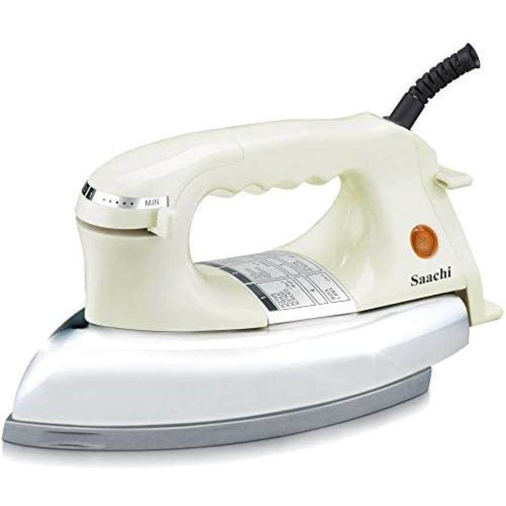1200W Heavy Duty Ceramic Dry Iron With Non-Stick Coated Soleplate- Cream
