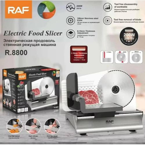 Electric Meat Food Slicer With Adjusted Thickness And A Slicing Blade Of 19Cm-Silver