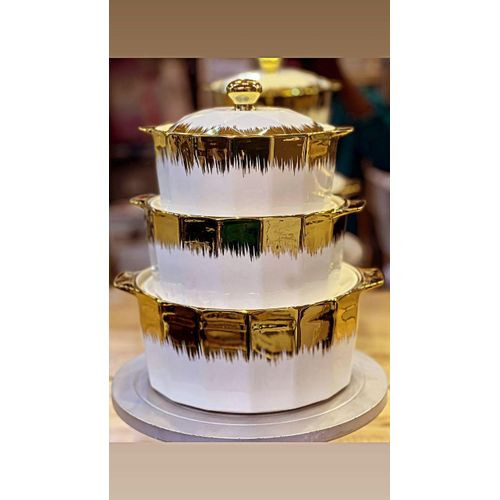 3 Pieces Ceramic Serving Bowls Dishes For Serving Or Storing Food Breakable With A Unique Design - Multicolor