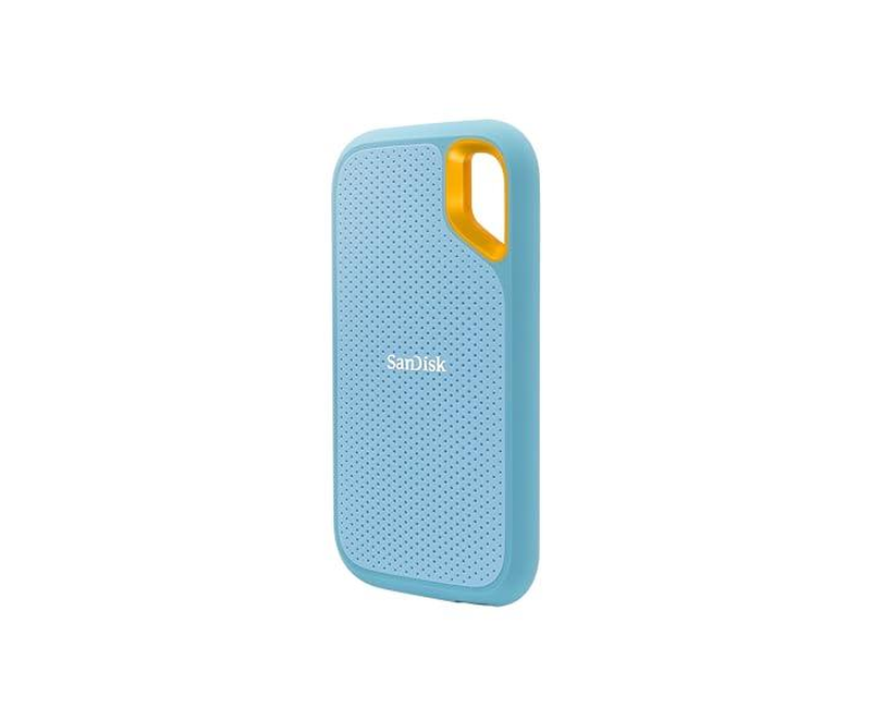 San Disk 2TB Extreme Portable SSD - Up to 1050MB/s, USB-C, USB 3.2 Gen 2, IP65 Water and dust Resistance, Updated Firmware, Sky Blue - External Solid State Drive - SDSSDE61-2T00-G25B - Multicolor