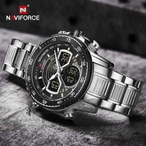 Stainless Analog And Digital Watch For Men _ Silver, Silver