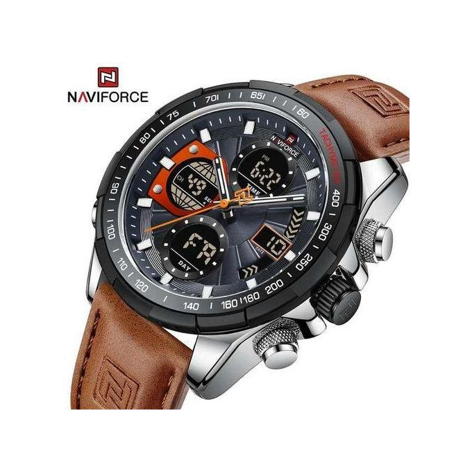 Leather Strapped Men's Office and Casual Designer Watch - Brown, Black