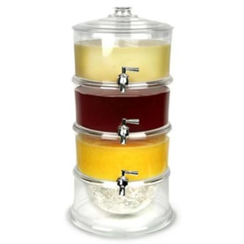 Stackable Acrylic Beverage Juices Dispenser For Serving Drinks At Parties -Transparent