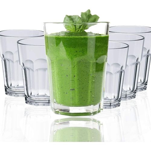 6 Quality Clear Drinking Glasses-Transparent