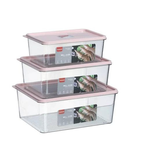 3 Pieces Acrylic Serving Containers Kitchen Food Storage Fridge Organizer - Clear