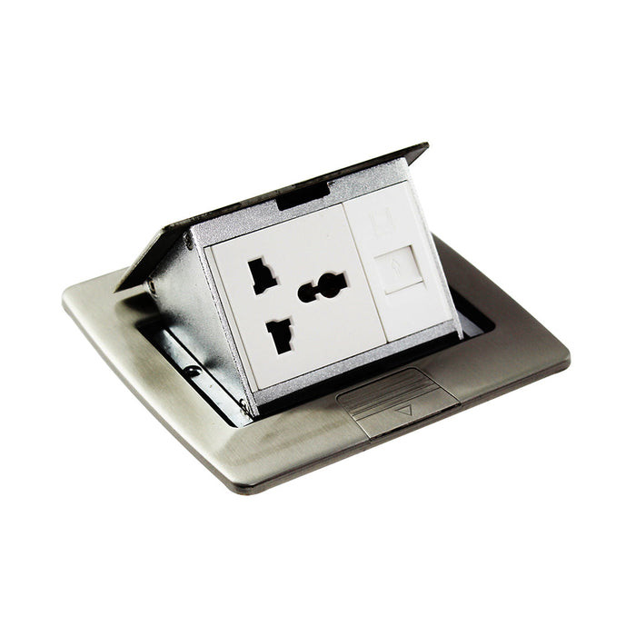 Tronic Floor Socket 1G Universal + RJ45 Data BF PU01