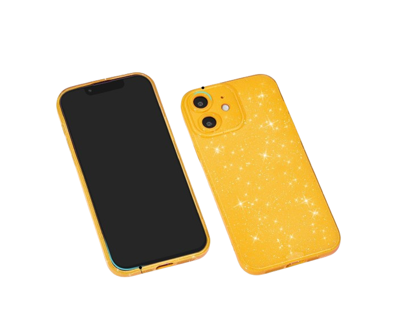 iPhone Glitter Bubble Case Yellow