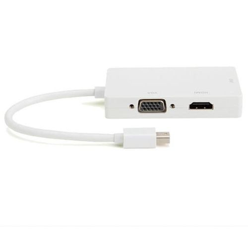 3 In 1 Thunderbolt Mini Display Port DP To HDMI VGA DVI Adapter Cable For Mac