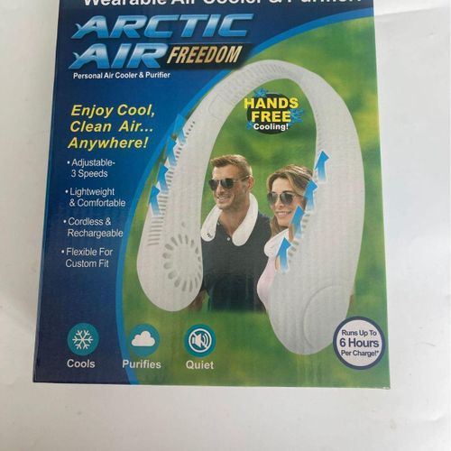 Arctic Air Freedom Ultra Neck Fan, Wearable 3-Speed Neck Cooler, Small Fan for Outdoor & Indoor Use, USB-Rechargeable Fan with 6-Hour Battery Life, Lightweight & Compact