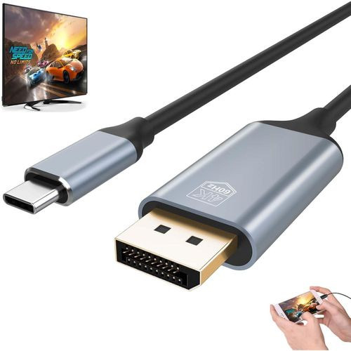 USB-C to DisplayPort Adapter, Thunderbolt 3FT Long, DP 1.4, Compatible with Samsung Galaxy S20, LG G8, OnePlus 7 Pro, HTC U11+