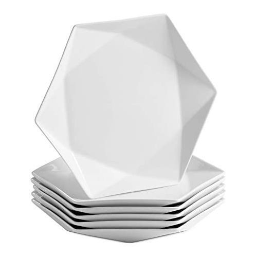 Quality Hexagonal Dinner Plates–White