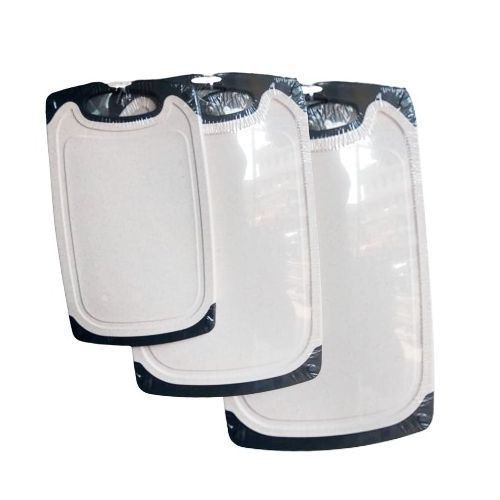 3 Hardened Plastic Chopping Boards Color Varies-Multicolor