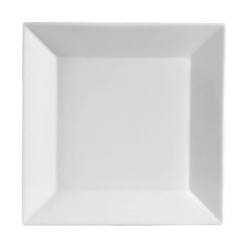 6 Pieces Extra Large Squared Ceramic Plates -White