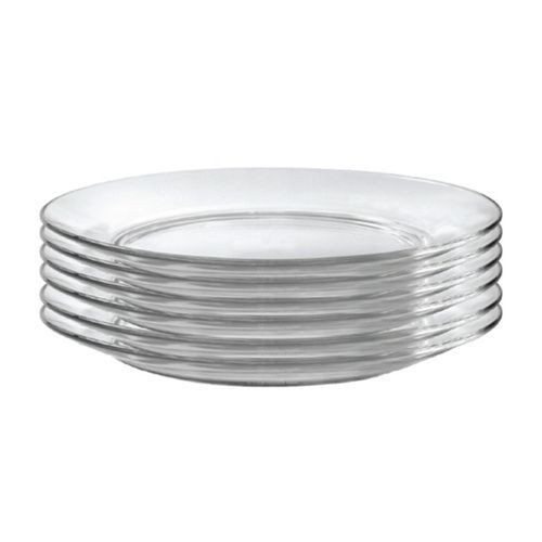 Clear Glass Circular Dinner Plates–Transparent
